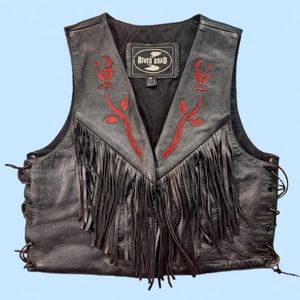 Vintage Leathet Motorcycle Vest